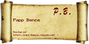 Papp Bence névjegykártya