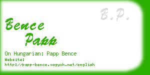 bence papp business card